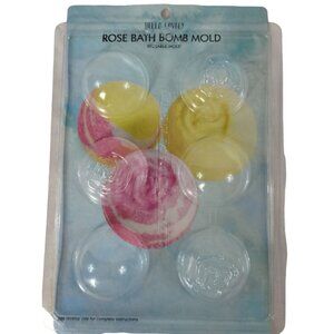 Hello Lovely Rose Bath Bomb Plastic Mold Reusable Flower Two Part Half